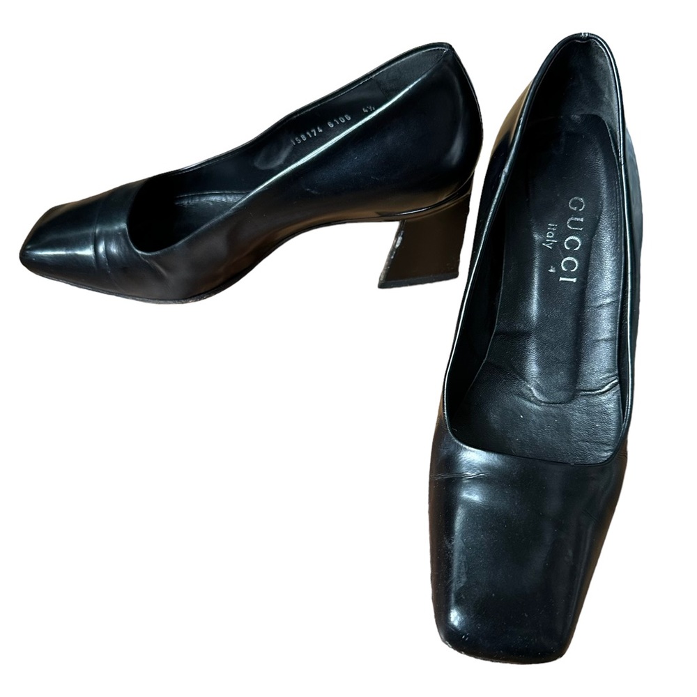 Gucci Back Leather Upper Blocks Heel Pumps  Size: 4.5